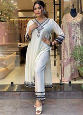 Uncommon Looking Partywear Salwar Suit in Grey Colour